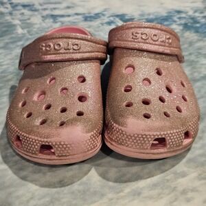 Crocs‎ Toddler Girls Pink Glitter Sparkle Clogs Size C9